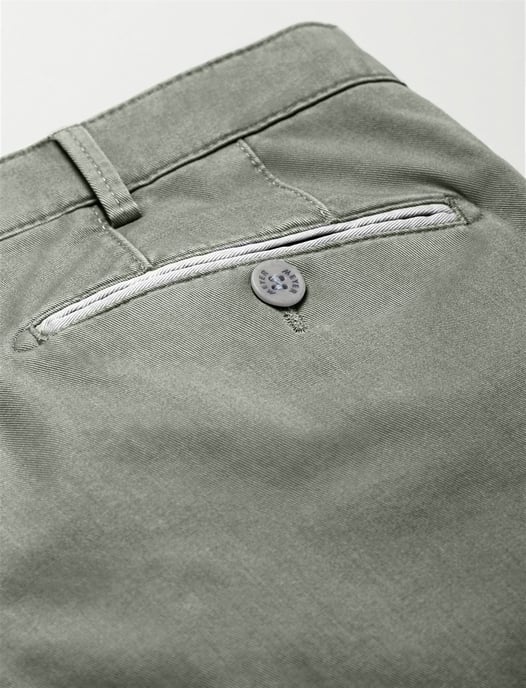 Olijfgroene Meyer katoenen broek New York effen katoen - Image 3