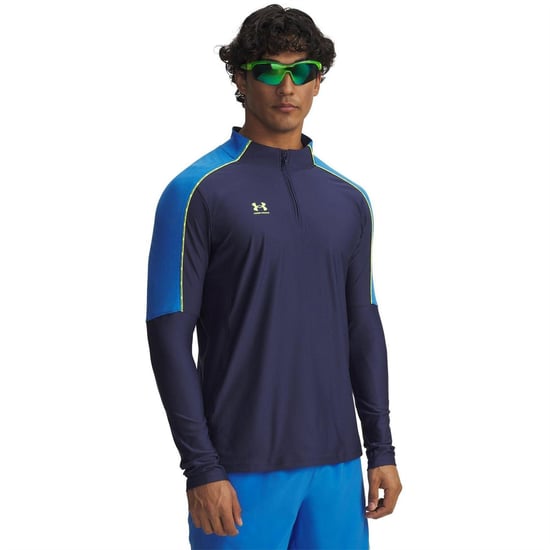 Under Armour Challenger Pro-tussenlaag met kwartrits voor heren (Blauw) - Image 1