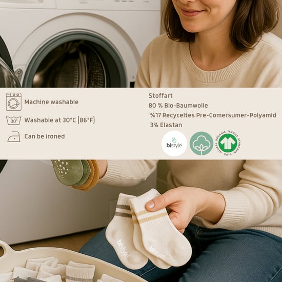 Bistyle Baby Grip Enkelsokken 5 Paar | Antislipsokken voor pasgeborenen, baby's en peuters | Biologisch katoen | Enkelsokken voor kinderen, jongens en meisjes - Image 4