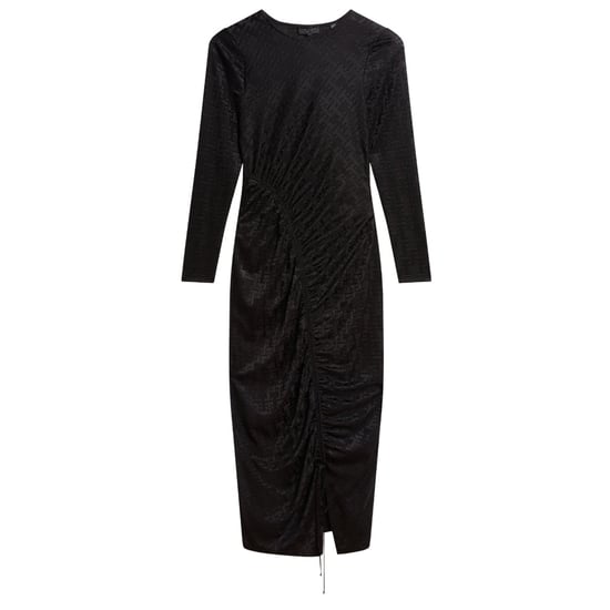 Ted Baker Sherlay Jacquard T Bodycon Geplooide Zwarte Jurk - Image 1