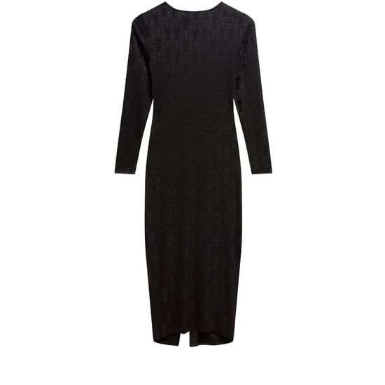 Ted Baker Sherlay Jacquard T Bodycon Geplooide Zwarte Jurk - Image 2