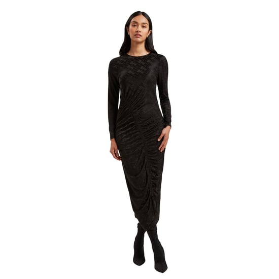 Ted Baker Sherlay Jacquard T Bodycon Geplooide Zwarte Jurk - Image 5