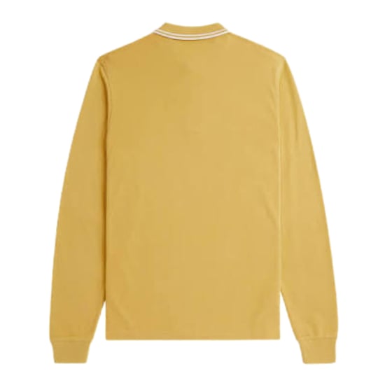 Fred Perry Zwarte Polo Met Dubbele Kraag En Honingraatpatroon En Lange Mouwen - Image 2