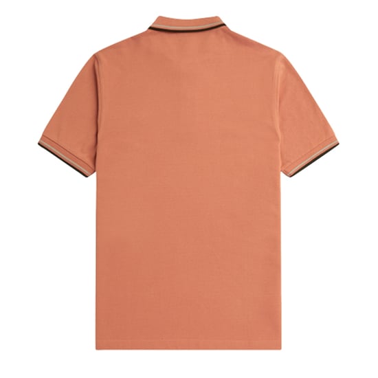 Fred Perry Poloshirt Met Dubbele Punt In Roestbruine Kleur - Image 2