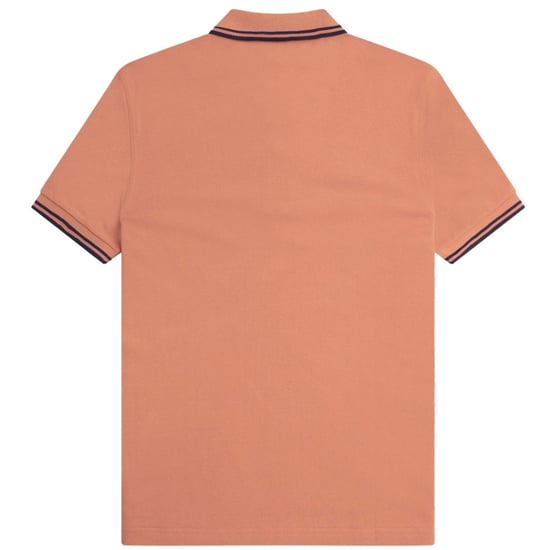 Fred Perry Poloshirt Met Dubbele Bies In Lichtroestbruine Kleur - Image 2