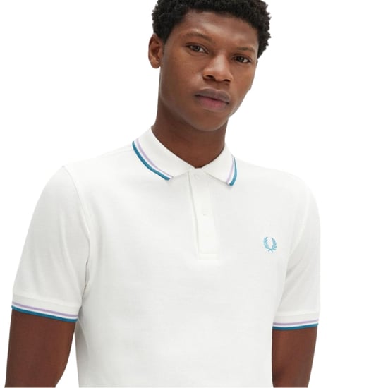 Fred Perry Poloshirt Met Dubbele Bies In Sneeuwwitje - Image 4