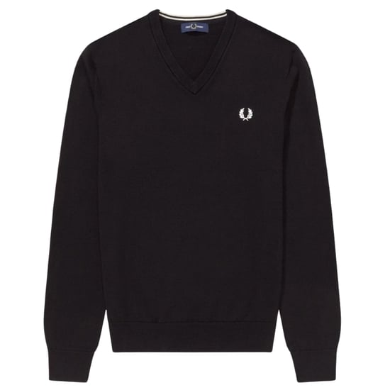 Fred Perry Klassieke V-hals Zwarte Trui - Image 1