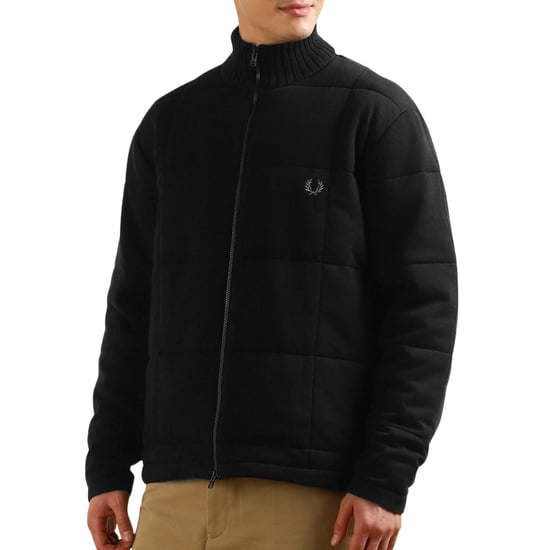 Fred Perry Gewatteerde Gebreide Zwarte Jas - Image 3