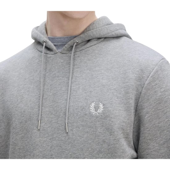 Fred Perry Getipte Grijze Gemêleerde Hoodie - Image 5