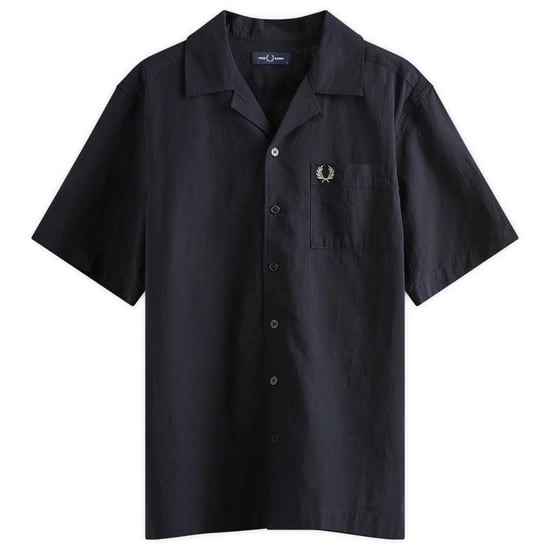 Fred Perry Lichtgewicht Vakantiehemd Met Textuur In Marineblauw - Image 1
