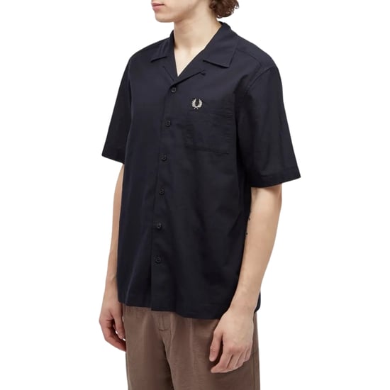 Fred Perry Lichtgewicht Vakantiehemd Met Textuur In Marineblauw - Image 2