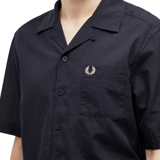 Fred Perry Lichtgewicht Vakantiehemd Met Textuur In Marineblauw - Image 3