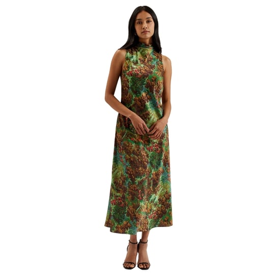 Ted Baker Eyva Bedrukte Midi-slipjurk Met Colkraag In Groen - Image 2