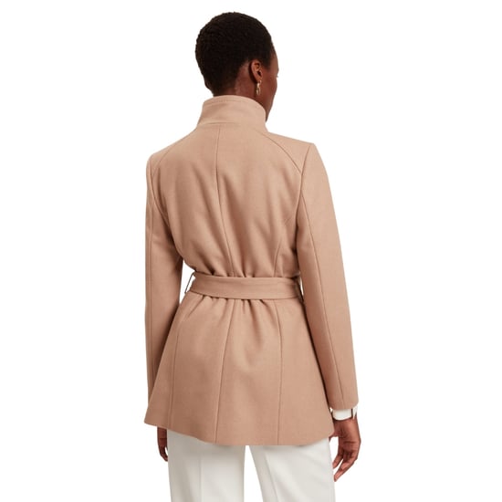 Ted Baker Ross Korte Wollen Wikkeljas Met Riem In Camelkleur - Image 3