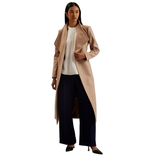Ted Baker Rosell Lange Wollen Camelkleurige Wikkeljas - Image 3