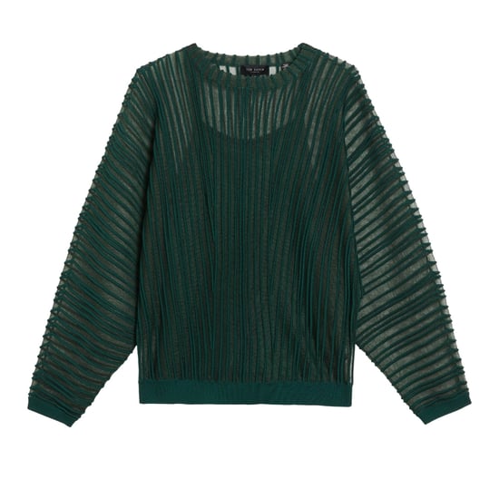 Ted Baker Nelly Doorschijnende Gestreepte Gebreide Top In Donkergroen - Image 1