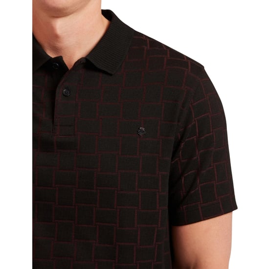 Ted Baker Eduard Square Jacquard Zwarte Poloshirt - Image 4