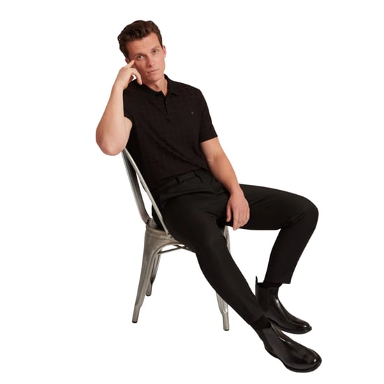 Ted Baker Eduard Square Jacquard Zwarte Poloshirt - Image 6