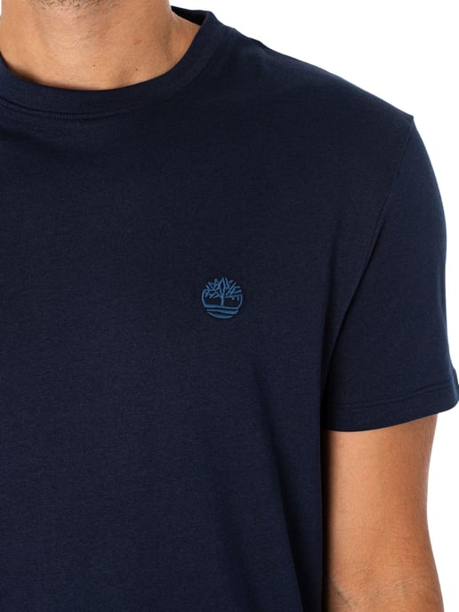 Timberland Slim Fit T-Shirt Met Geborduurd Logo, Blauw - Image 4