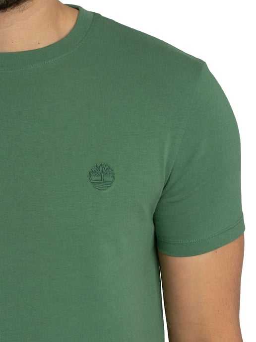 Timberland Slim Fit T-Shirt Met Geborduurd Logo, Groen - Image 4