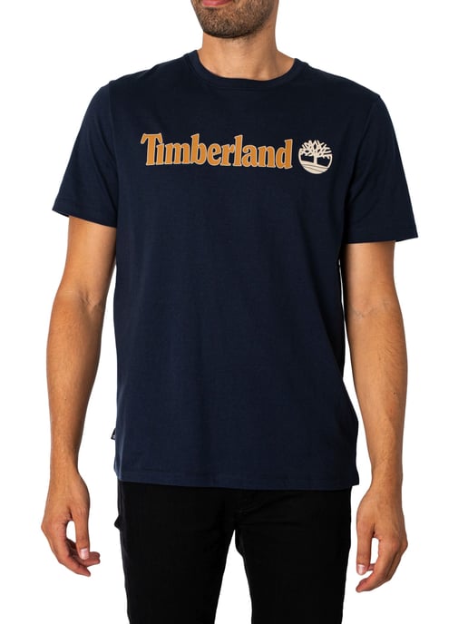 Timberland Lineair Logo-T-Shirt, Blauw - Image 1