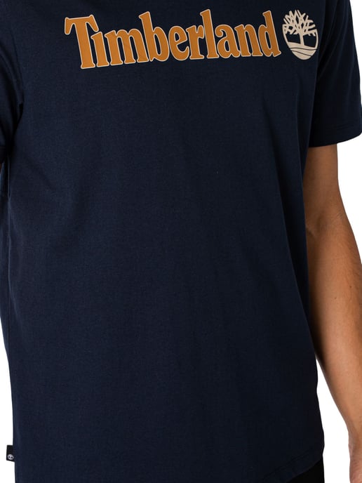 Timberland Lineair Logo-T-Shirt, Blauw - Image 4