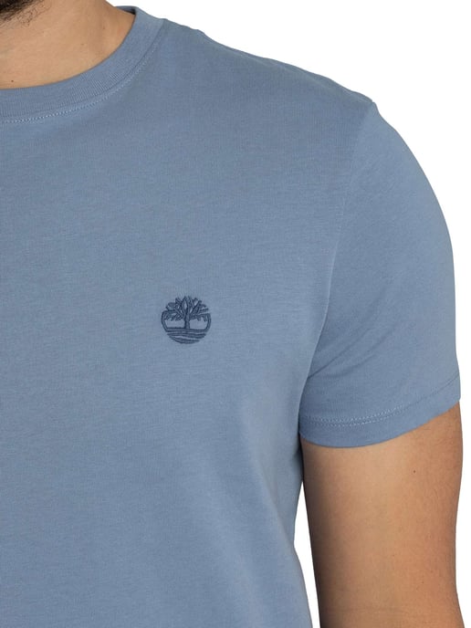 Timberland Slim Fit T-Shirt Met Geborduurd Logo, Blauw - Image 4