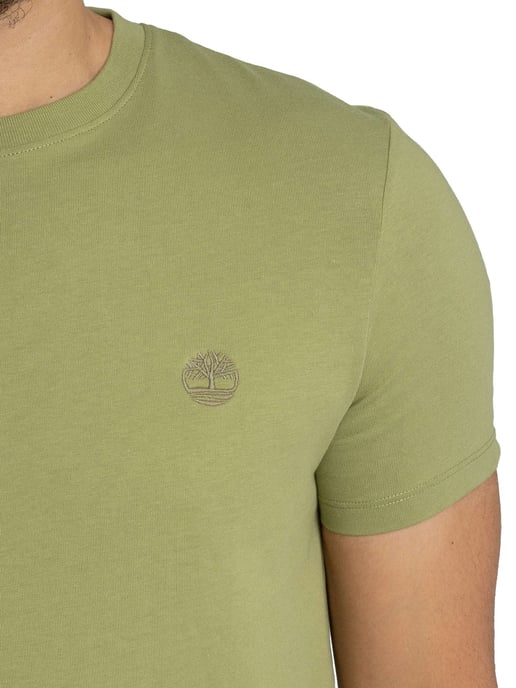 Timberland Slim Fit T-Shirt Met Geborduurd Logo, Groen - Image 4