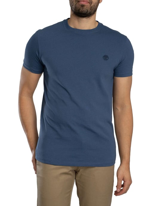 Timberland Slim Fit T-Shirt Met Geborduurd Logo, Blauw - Image 2