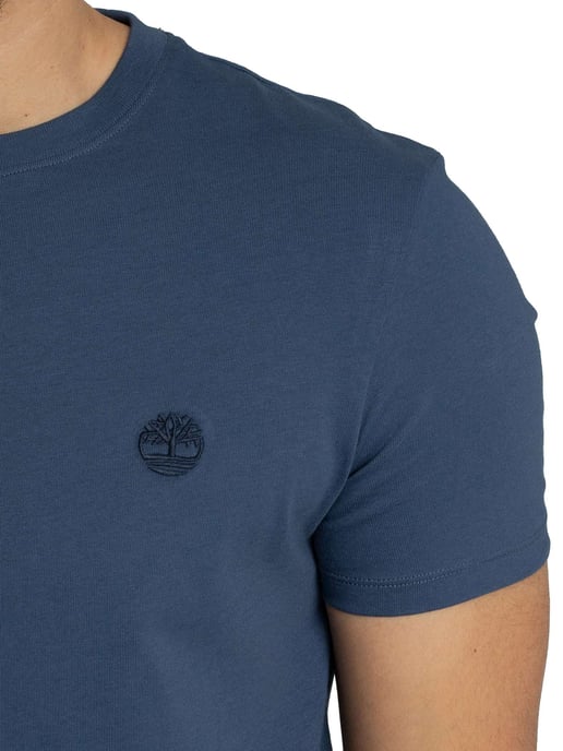 Timberland Slim Fit T-Shirt Met Geborduurd Logo, Blauw - Image 4