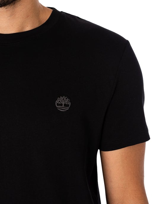 Timberland Slim Fit T-Shirt Met Geborduurd Logo, Zwart - Image 4