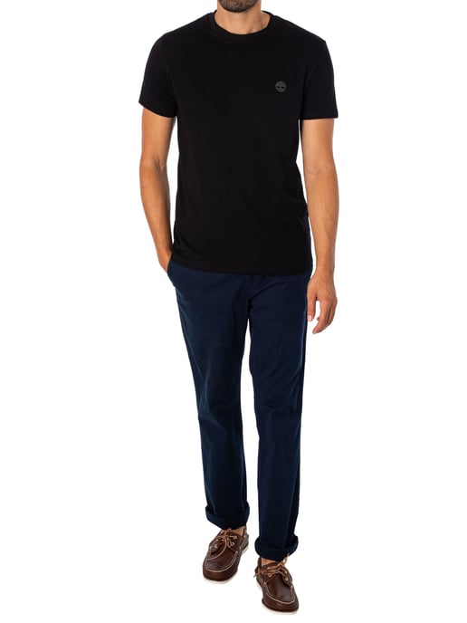Timberland Slim Fit T-Shirt Met Geborduurd Logo, Zwart - Image 5