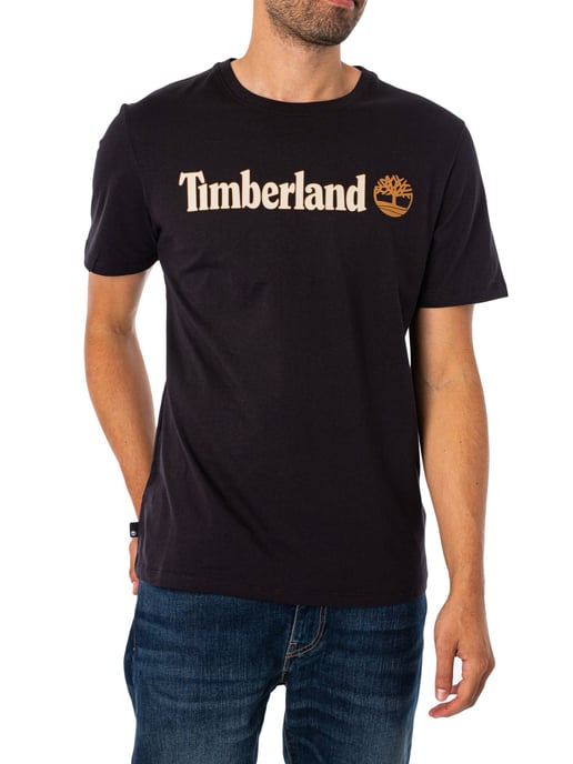 Timberland Lineair Logo-T-Shirt, Zwart - Image 1