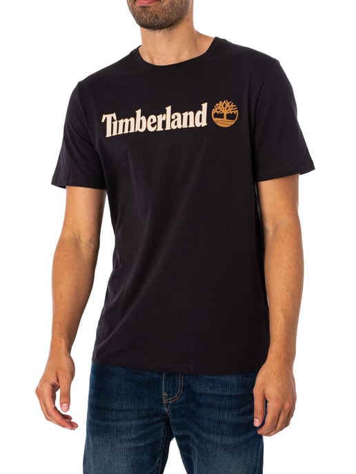 Timberland Lineair Logo-T-Shirt, Zwart - Image 2