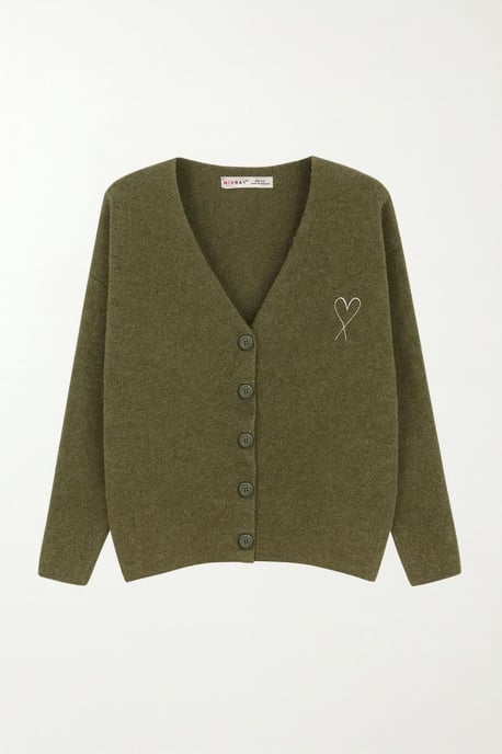Oversized Gebreide Cardigan met Hartdetail - Image 1