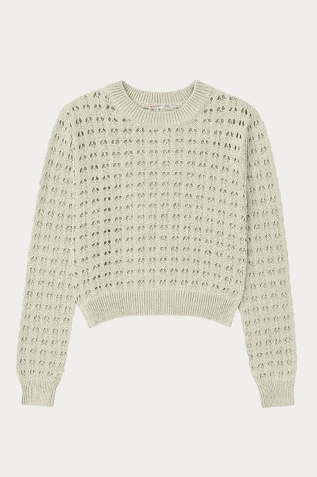 Gelaagd Gebreid Relaxed Crop Sweater met Ronde Hals - Image 1