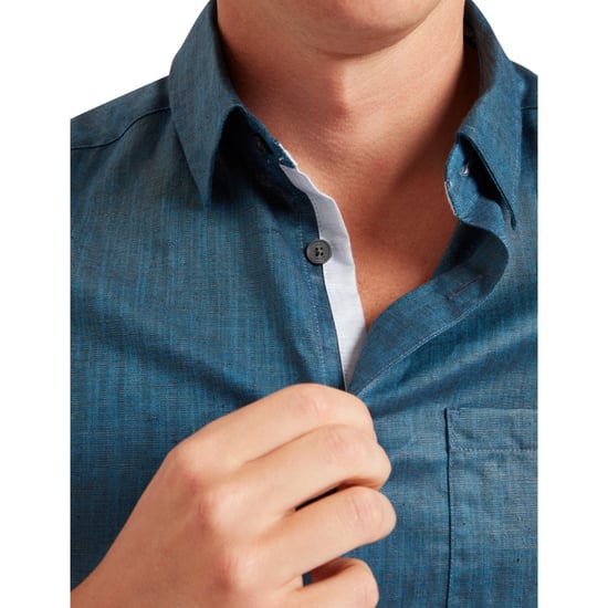 Ted Baker Palomas Marineblauwe Linnen Overhemd - Image 4