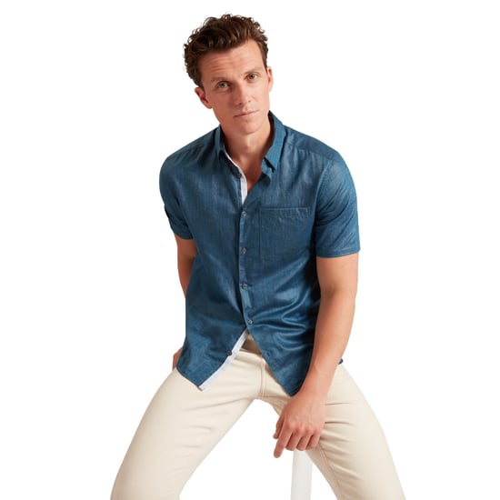 Ted Baker Palomas Marineblauwe Linnen Overhemd - Image 6
