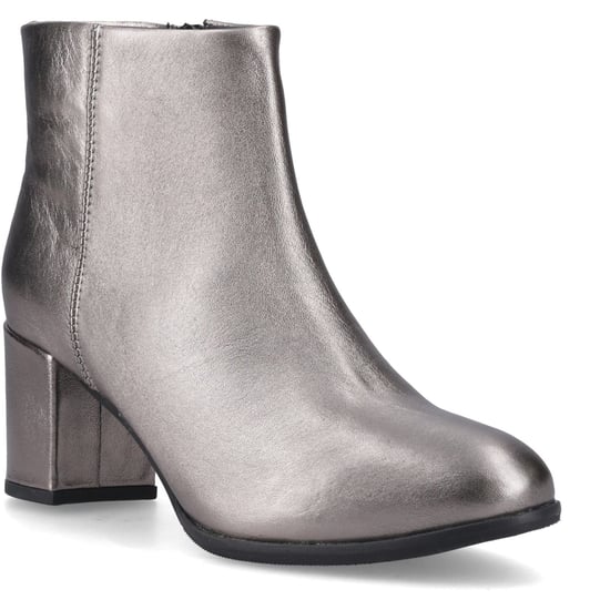 Hush Puppies Claridy Leren Dames Pewter Enkelboots met Hak - Image 1