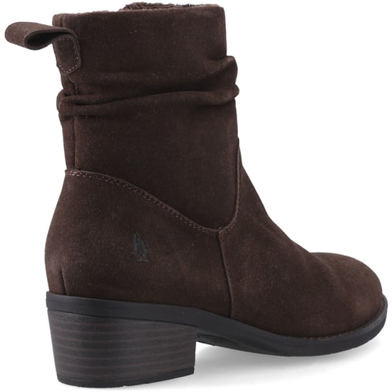 Hush Puppies Iris Suède Dames Chocolade Hak Enkellaarsjes - Image 2