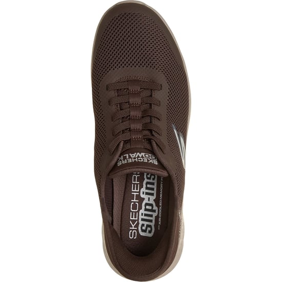 Skechers GO WALK Flex Hands Up Textiel Heren CHOCOLADE Sneakers - Image 3