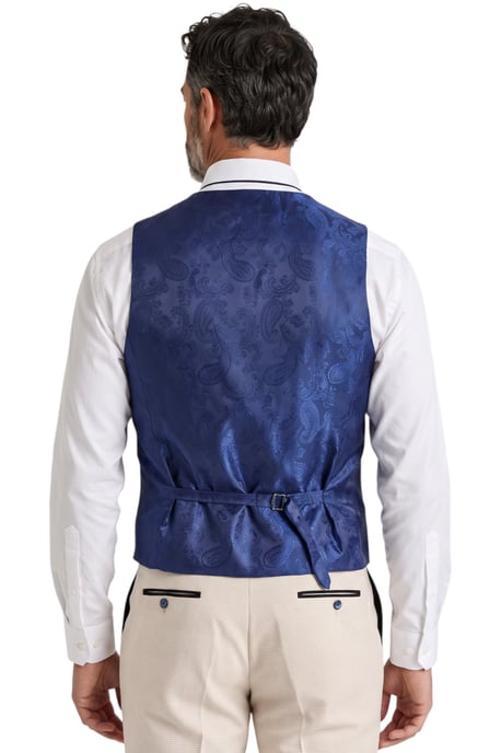 Crème geruit herenvest met getailleerde pasvorm - Regent - Image 4