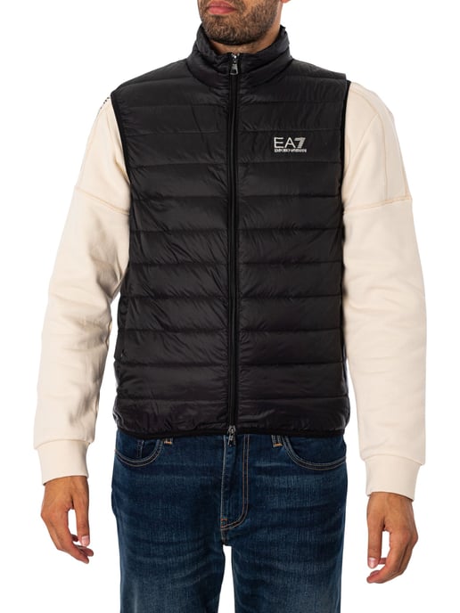 EA7 Geweven Donzen Bodywarmer, Zwart - Image 1