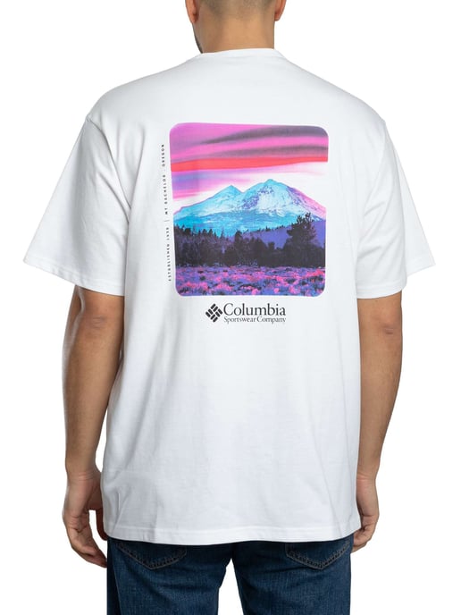 Columbia Zwaar Uitgevoerd T-Shirt Met Grafische Print Op De Achterkant, Comfortabele Pasvorm, Wit - Image 3