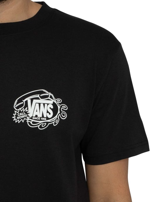 Vans Hot Lines Back Graphic T-Shirt, Zwart - Image 4