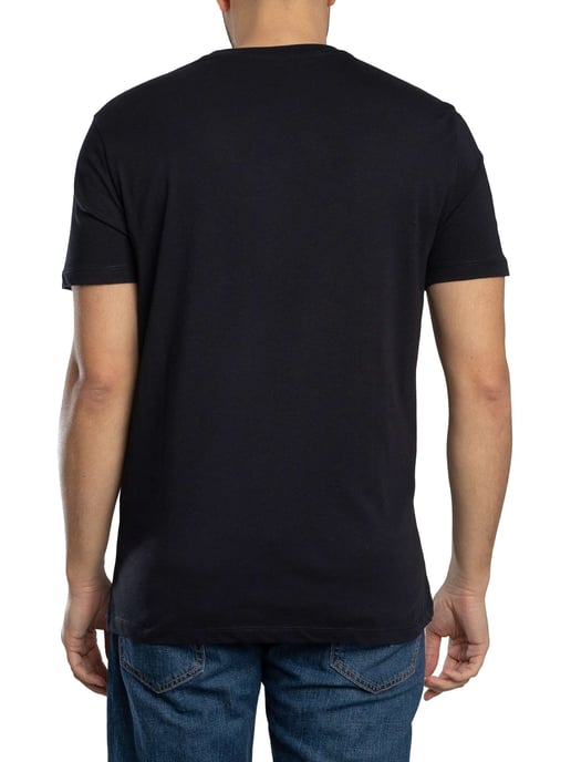 Armani Exchange Slim Brand Repeat Graphic T-Shirt, Blauw - Image 3