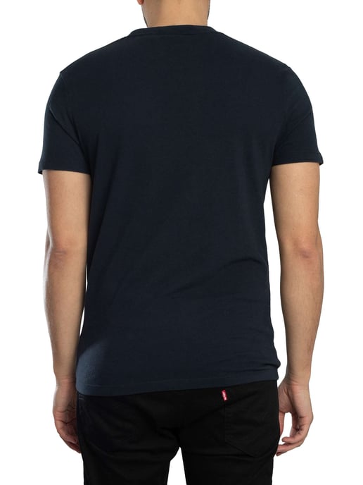 Superdry Essentieel Contrast EMB T-Shirt, Blauw - Image 3