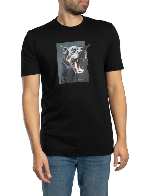 BOSS Te Dobermann Graphic T-Shirt, Zwart - Image 1