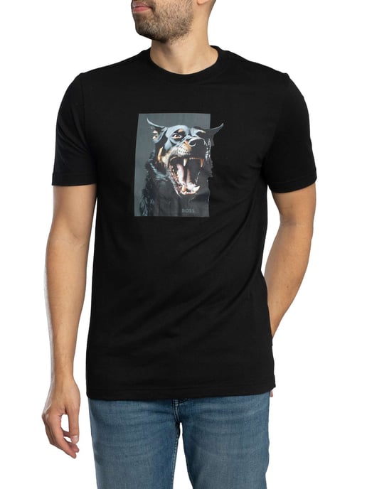BOSS Te Dobermann Graphic T-Shirt, Zwart - Image 2