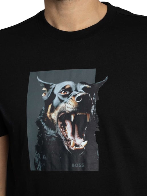 BOSS Te Dobermann Graphic T-Shirt, Zwart - Image 4